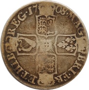 1708 Silver Half Crown Coin Queen Anne