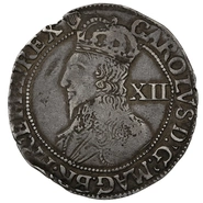1632-1633 Silver Shilling Coin Charles I Harp