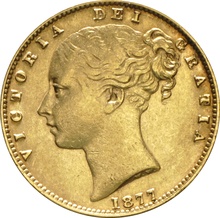Gold Sovereign - Victoria Young Head Shield Back