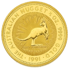 1991 1/2oz Australian Kangaroo Gold Nugget Coin