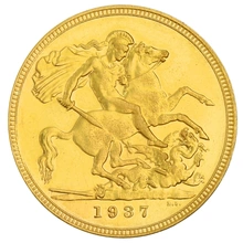 1937 Proof Gold Sovereign Coin George VI