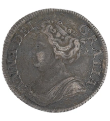 1713 Silver Shilling Coin Queen Anne Very Fine