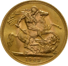 1963 Gold Sovereign Coin Elizabeth II Young Head