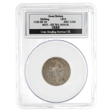 1834 Silver Shilling Coin CGS EF60