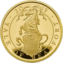 2019 1oz Yale of Beaufort Gold Coin Queen's Beasts Proof Boxed