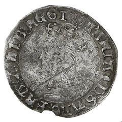 1553-1554 Silver Groat Fourpence Coin Queen Mary mm Pomegranate