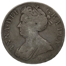 1707 Silver Crown Coin Queen Anne E
