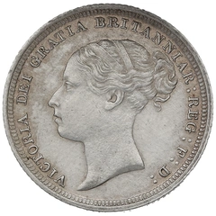 1886 Silver Sixpence Coin Queen Victoria YH