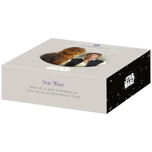 2024 1oz Han Solo & Chewbacca Boxed Star Wars Proof Silver Coin Boxed