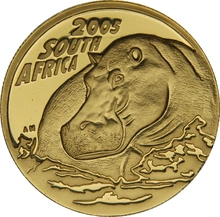2005 1/4oz Natura Hippopotamus Gold Coin