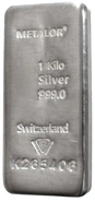 Second Hand 1kg Silver Bar Metalor