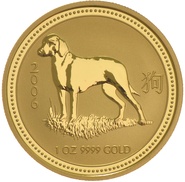 2006 Year of the Dog Gold Coin 1oz Perth Mint Australian Lunar Series
