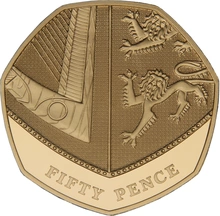 2015 Proof Gold 50p Coin Royal Shield Fourth Portrait