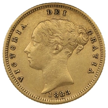1883 Gold Half Sovereign Queen Victoria Young Head Shield Back Sydney
