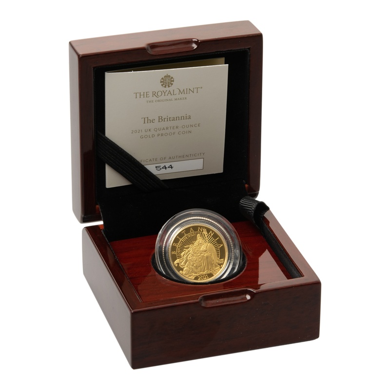 2021 Proof 1/4oz Gold Britannia Coin Boxed