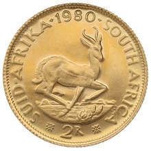1980 R2 Gold Coin 2 Rand South Africa