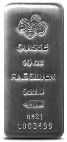 10oz Silver Bar PAMP Cast