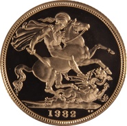 1982 Proof Gold Sovereign Coin Elizabeth II Decimal Head