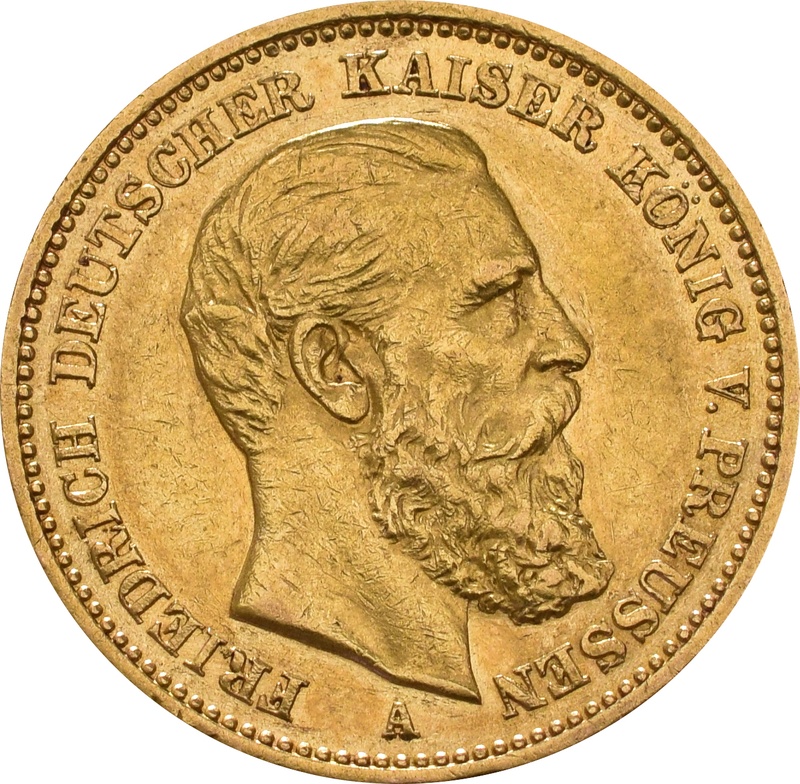 German 20 Mark Gold Coin Friedrich III 1888