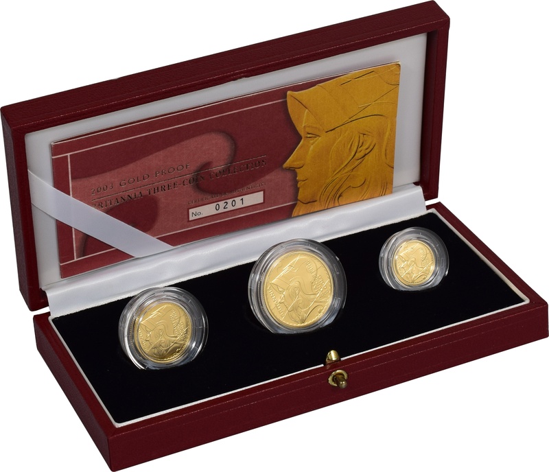 2003 Proof Gold Britannia 3 Coin Set Boxed