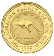 1990 1/2oz Australian Kangaroo Gold Nugget Coin