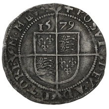 1579 Silver Sixpence Coin Elizabeth I Greek Cross