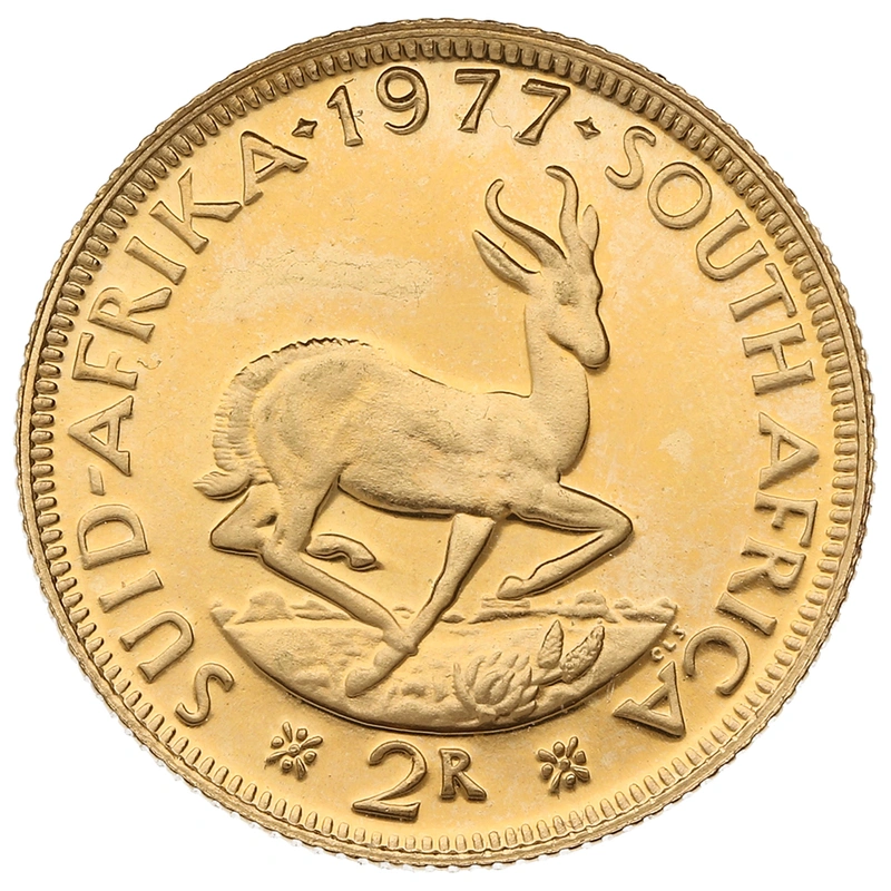 1977 R2 Gold Coin 2 Rand South Africa