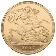 2007 Proof Gold £5 Coin Quintuple Sovereign