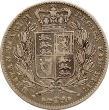 1847 Silver Crown Coin Queen Victoria Young Head Fine