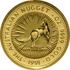 1991 1/4oz Australian Kangaroo Gold Nugget Coin