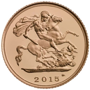 2015 Proof Gold Half Sovereign Fifth Head