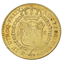 1807 Spanish 2 Escudos Gold Coin Charles IV