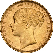 1885 Gold Sovereign Coin Queen Victoria Young Head NGC AU58