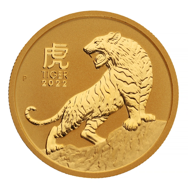 2022 Year of the Tiger Gold Coin 1/2oz Perth Mint Australian Lunar Series