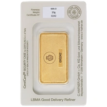 20g Gold Bar C. Hafner Minted