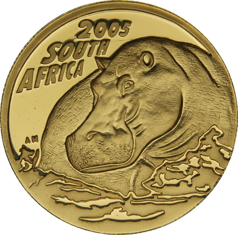 2005 1/4oz Natura Hippopotamus Gold Coin