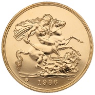 1986 Gold £5 Coin Brilliant Uncirculated