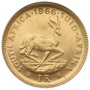 1966 R1 Gold Coin 1 Rand South Africa