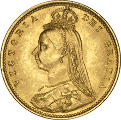 1892 Gold Half Sovereign Queen Victoria Jubilee Head Shield Back NGC MS63