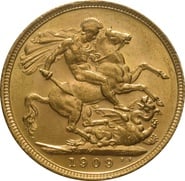 1909 Gold Sovereign Coin Edward VII Melbourne