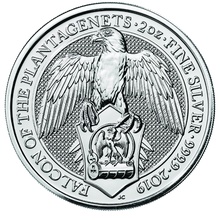 2019 2oz Falcon of the Plantagenets Silver Coin Queen's Beasts