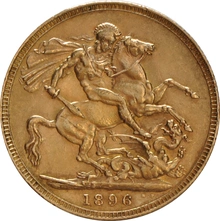 1896 Gold Sovereign Coin Queen Victoria Old Head