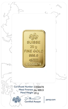 20g Gold Bar PAMP Rosa Minted
