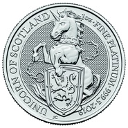 2019 1oz Unicorn of Scotland Platinum Coin Queen's Beasts
