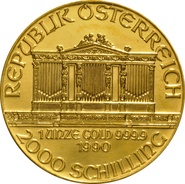 1990 1oz Austrian Gold Philharmonic Coin