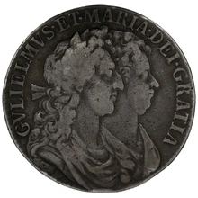 1689 Silver Half Crown Coin William & Mary