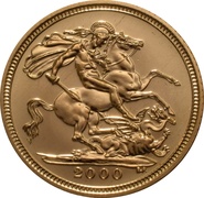 2000 Gold Half Sovereign Elizabeth II Fourth Head