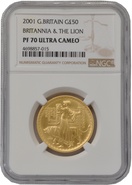 2001 Proof 1/2oz Gold Britannia Coin NGC PF70