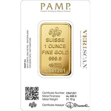 1oz Gold Bar Lady Fortuna Minted PAMP