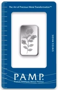 10g Silver Bar PAMP Rosa Minted